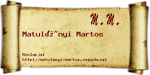 Matulányi Martos névjegykártya